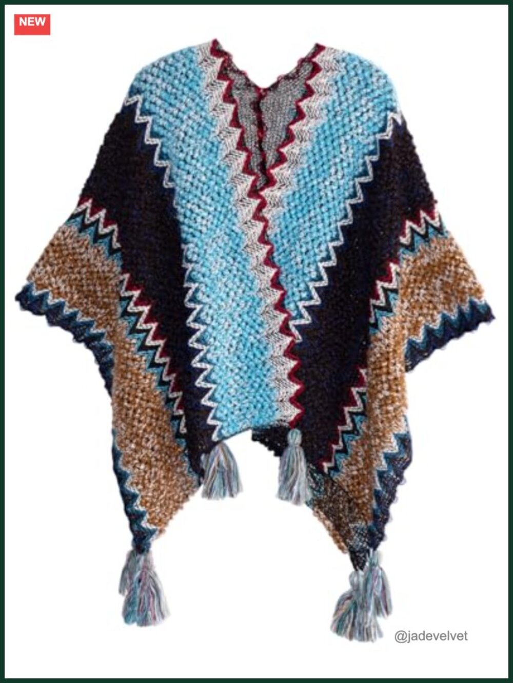 Oversized Knit Poncho Wrap Tassel Stripe Shawl Pashmina Blanket